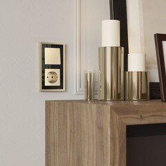 Рамка Werkel Baguette двухместная черная/латунь (a060240) - фото 2