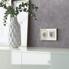 Рамка Werkel Baguette двухместная айвори/латунь (a060235) - фото 2