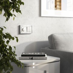 Рамка Werkel Baguette двухместная белая/серебро (a060231) - фото 2