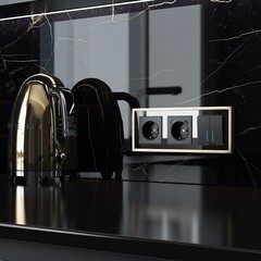 Рамка Werkel Baguette трехместная черная/латунь (a060241) - фото 2