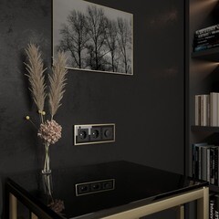 Рамка Werkel Baguette трехместная черная/латунь (a060241) - фото 4