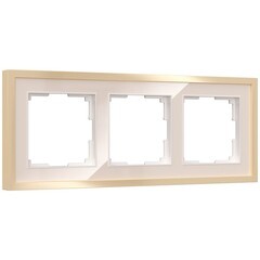 Изображение товара Рамка Werkel Baguette трехместная айвори/латунь (a060236)