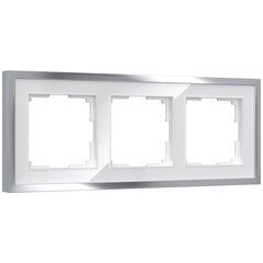 Рамка Werkel Baguette трехместная белая/серебро (a060232) - фото 1
