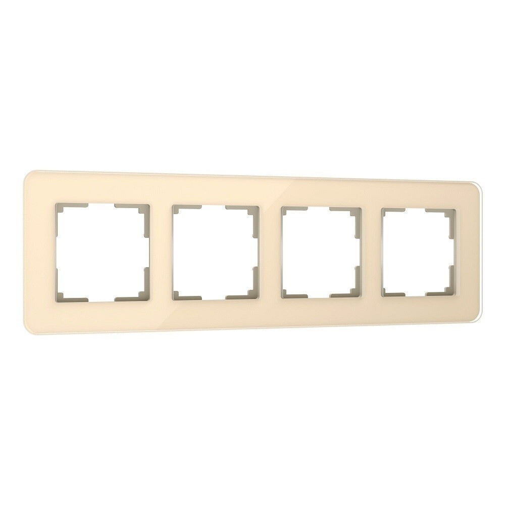 Изображение товара Рамка Werkel Elite на 4 поста айвори закаленное стекло современный дизайн