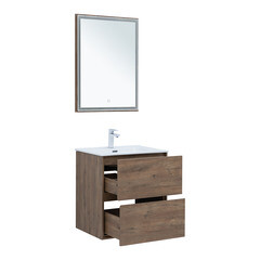 Тумба под раковину Lavelly Cube 60 см подвесная дуб рустик (00316635) - фото 6