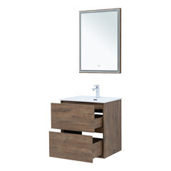 Тумба под раковину Lavelly Cube 60 см подвесная дуб рустик (00316635) - фото 12