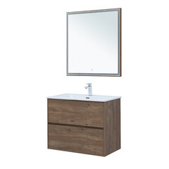 Изображение товара Тумба под раковину Lavelly Cube 80 см подвесная дуб рустик (00316636)