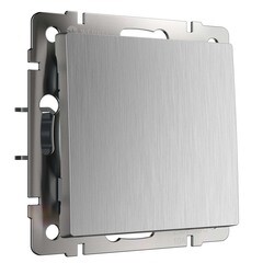 Изображение товара Выключатель Werkel одноклавишный встраиваемый серебряный рифленый проходной (a051348)