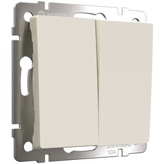 Изображение товара Выключатель Werkel двухклавишный встраиваемый айвори матовый (a059280)