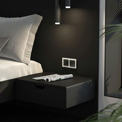 Выключатель Werkel одноклавишный встраиваемый черный проходной (a052055) - фото 6