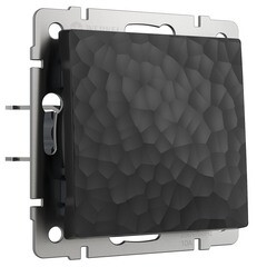 Выключатель Werkel одноклавишный встраиваемый черный проходной (a052055) - фото 1