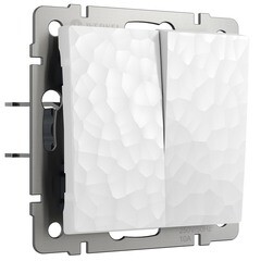 Выключатель Werkel двухклавишный встраиваемый белый проходной (a052032) - фото 1