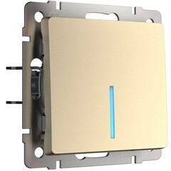 Изображение товара Выключатель Werkel одноклавишный встраиваемый шампань проходной с подсветкой (a050871)