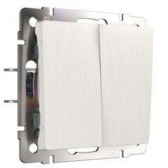 Выключатель Werkel двухклавишный встраиваемый перламутровый рифленый проходной (a051185) - фото 1