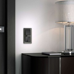 Выключатель Werkel двухклавишный встраиваемый черный проходной (a052060) - фото 6