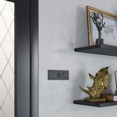 Выключатель Werkel двухклавишный встраиваемый черный проходной (a052060) - фото 2