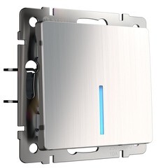 Изображение товара Выключатель Werkel одноклавишный встраиваемый никель с подсветкой (a051080)