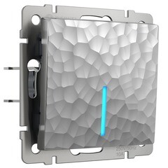 Изображение товара Выключатель Werkel одноклавишный встраиваемый серебряный с подсветкой (a052082)