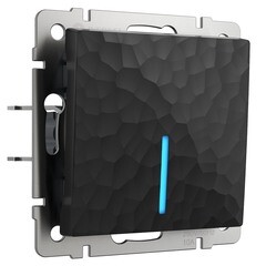 Изображение товара Выключатель Werkel одноклавишный встраиваемый черный с подсветкой (a052058)