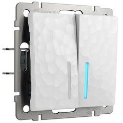 Изображение товара Выключатель Werkel двухклавишный встраиваемый белый с подсветкой (a052034)