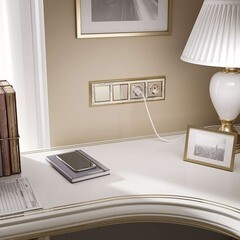 Выключатель Werkel двухклавишный встраиваемый шампань с подсветкой (a050859) - фото 4