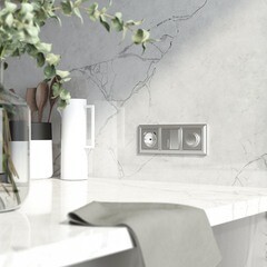 Выключатель Werkel двухклавишный встраиваемый серебряный с подсветкой (a051524) - фото 2