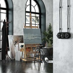 Переключатель Werkel Vintage одноклавишный накладной черный матовый (a055914) - фото 5