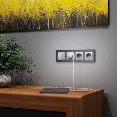 Выключатель Werkel двухклавишный встраиваемый серебряный с подсветкой (a051524) - фото 6