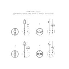 Выключатель Werkel двухклавишный встраиваемый мокко матовый на 4 положения (a058779) - фото 2