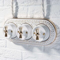 Переключатель Werkel Ретро одноклавишный накладной белый (a051317) - фото 11