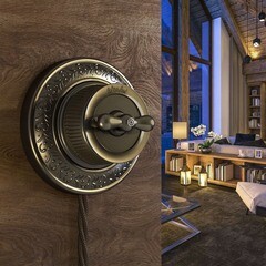 Переключатель Werkel Ретро одноклавишный встраиваемый бронза (a050766) - фото 3