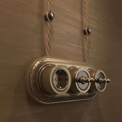 Переключатель Werkel Ретро одноклавишный встраиваемый бронза (a050766) - фото 7