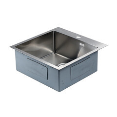 Мойка для кухни Melana ProfLine 50х50х20 см врезная с сифоном сталь (R5050H) - фото 3