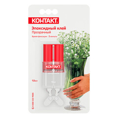 Клей эпоксидный двухкомпонентный Контакт прозрачный 12 мл - фото 2