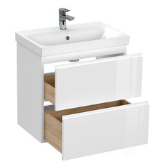 Тумба под раковину Cersanit Moduo Slim 60 см подвесная белая (64125) - фото 5