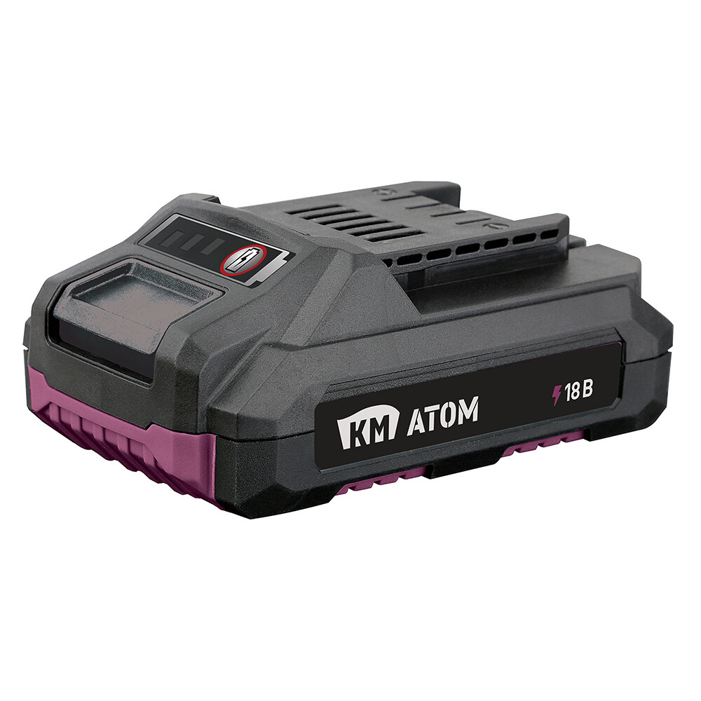 Изображение товара Аккумулятор КМ АТОМ 18 В 2Ач Li-Ion для УШМ и инструментов с слайдером