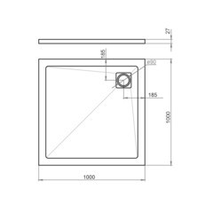 Поддон Ulitka Volna литьевой мрамор 100х100х3,5 см квадрат черный низкий (74104134) - фото 2