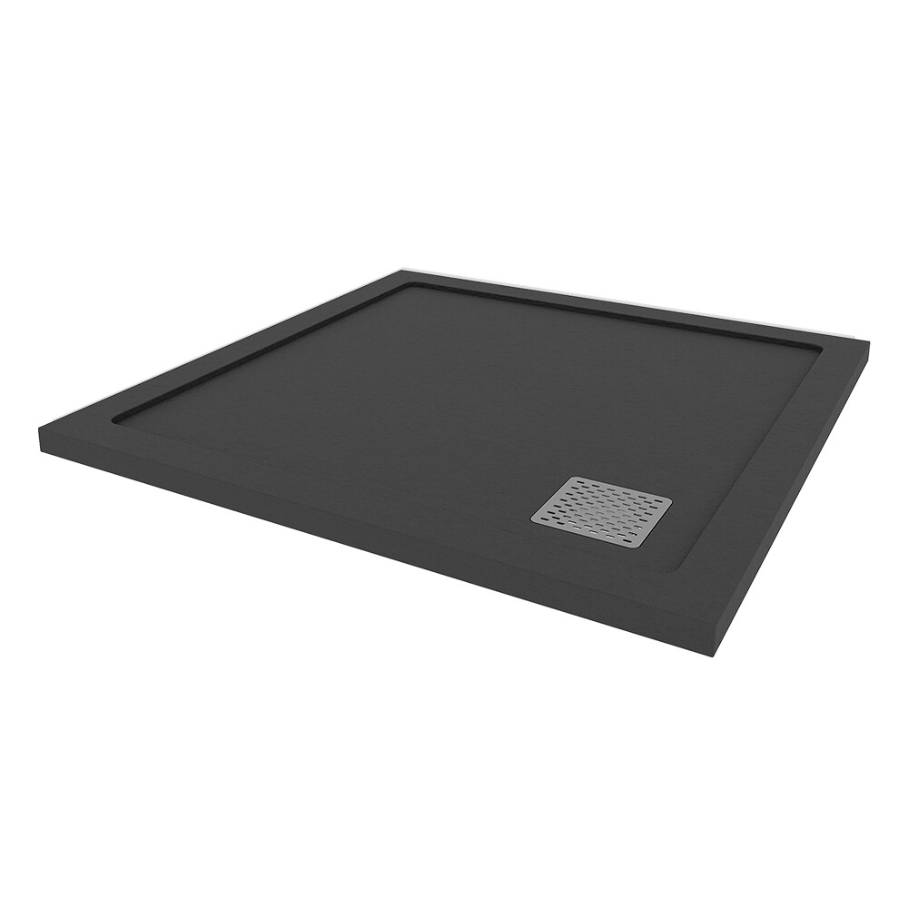 Изображение товара Поддон для душа из литьевого мрамора Ulitka Volna 100x100 см черный низкий