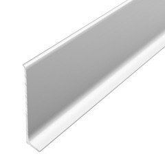 Плинтус алюминиевый напольный серебро 60х11,2х2500 мм L-образный - фото 1