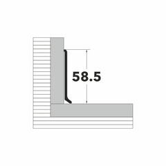Плинтус алюминиевый напольный серебро 60х11,2х2500 мм L-образный - фото 2