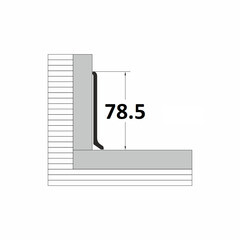Плинтус алюминиевый напольный серебро 80х11,2х2500 мм L-образный - фото 2
