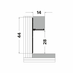 Плинтус алюминиевый напольный черный 44х15,2х2500 мм для скрытого монтажа - фото 3