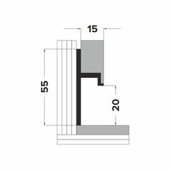 Плинтус алюминиевый напольный черный 55х16,2х2500 мм для скрытого монтажа - фото 3