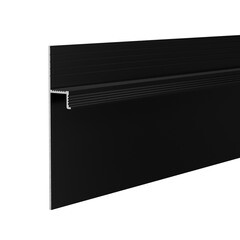 Плинтус алюминиевый напольный черный 95х16,4х2500 мм для скрытого монтажа - фото 1