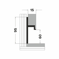 Плинтус алюминиевый напольный черный 95х16,4х2500 мм для скрытого монтажа - фото 3
