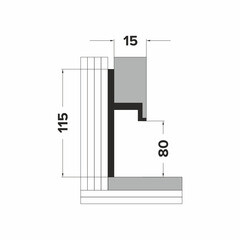 Плинтус алюминиевый напольный черный 115х16,5х2500 мм для скрытого монтажа - фото 2