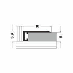 Плинтус алюминиевый напольный серебро 5,9х16х2700 мм щелевой - фото 4