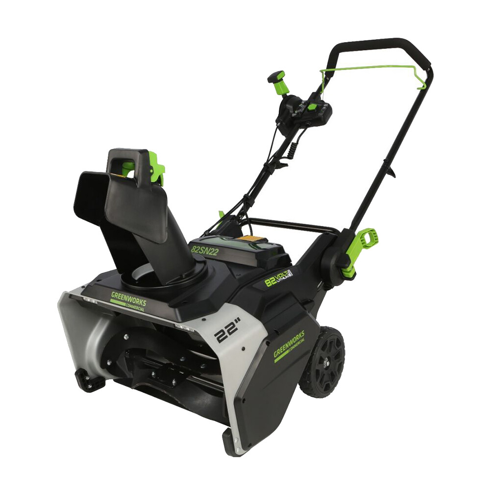 Изображение товара Аккумуляторный снегоуборщик Greenworks GD82STK5 82V с двумя аккумуляторами