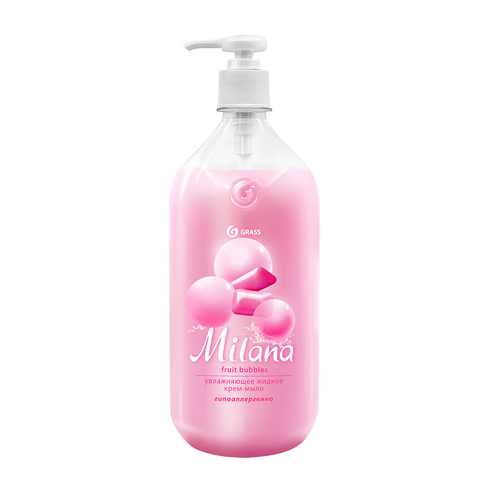 Изображение товара Крем-мыло Grass Milana Fruit Bubles жидкое увлажняющее с дозатором 1 л