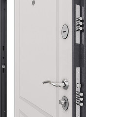 Дверь входная Mastino Home Eco левая букле графит - ларче белый 860х2050 мм - фото 2